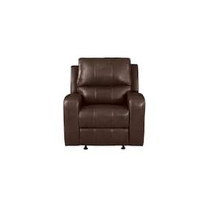 New Classic Furniture Linton Brown Leather Glider Recliner with Power Footrest
