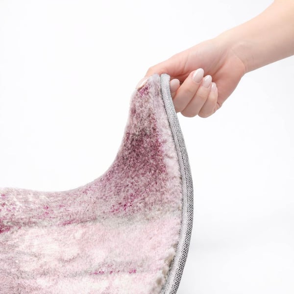 Dream Shag Premium Machine Washable Abstract ADS505 Pink 2 ft. x 7 ft. Runner Rug