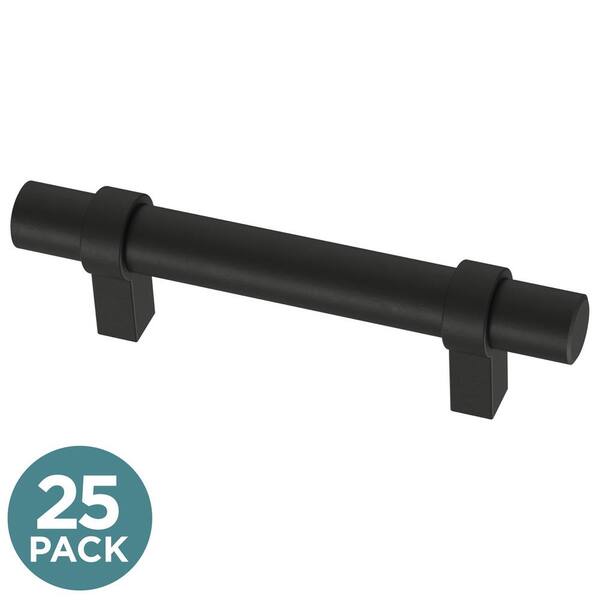 Liberty 25-Pack Simple Wrapped Bar 3 in. (76 mm) Modern Matte Black Cabinet Drawer Bar Pulls