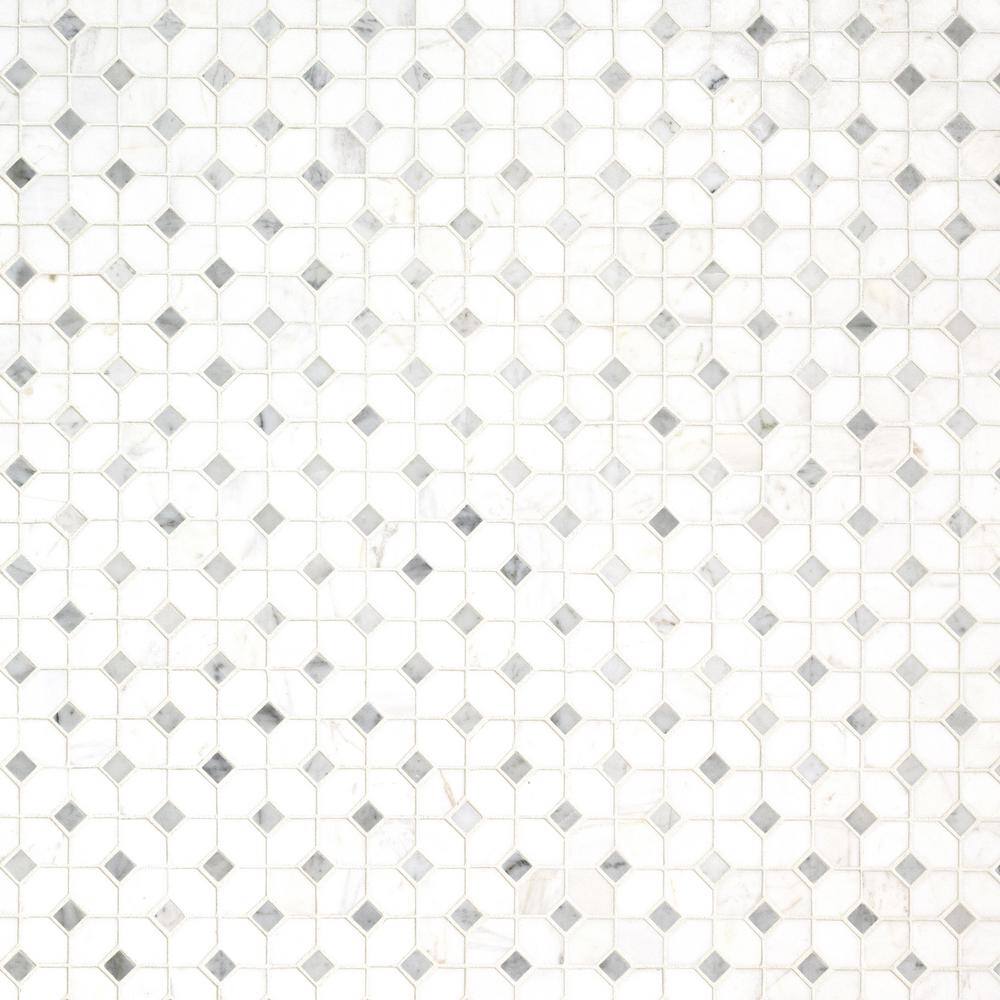Bianco Dolomite Polished Marble 12x12 Mosaic Tile