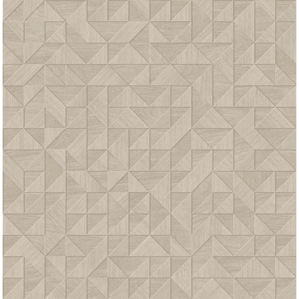 A-Street Prints Gallerie Cream Geometric Wood Paper Strippable Wallpaper (Covers 56.4 sq. ft.)