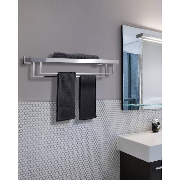 32 in. Stainless Steel Wall Mounted Double Towel Bar in Brushed Nickel