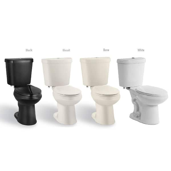 1.85 Gallons Per Minute GPF Elongated Height One-Piece Black Toilet (Seat  Included)