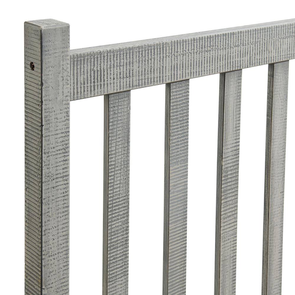 Driftwood Gray Pine Wood Full Platform Bed with Drawers