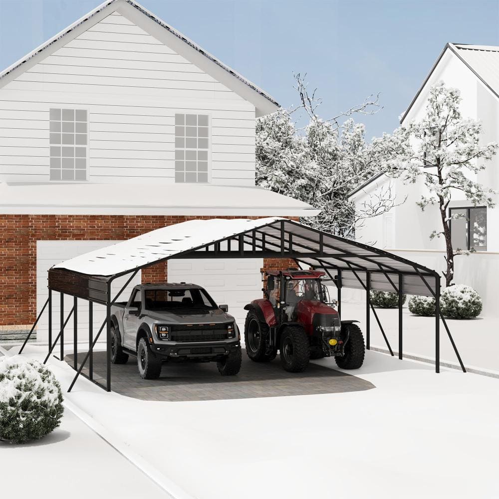 20x20 FT Metal Carport, Galvanized Steel Roof, Enhanced Base, Tall Garage, Gray price history on PriceWatchPro
