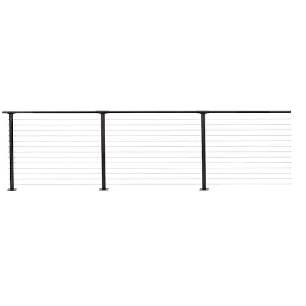 CityPost 20 ft. Deck Cable Railing, 42 in. Base Mount, Bronze