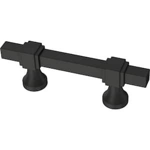 Stepped Square Adjusta-Pull 1-3/8 to 4 in. (35-102 mm) Classic Matte Black Adjustable Cabinet Drawer Pull