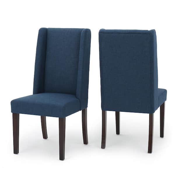 Noble House Braelynn Navy Blue Fabric, Navy Blue Chairs Dining