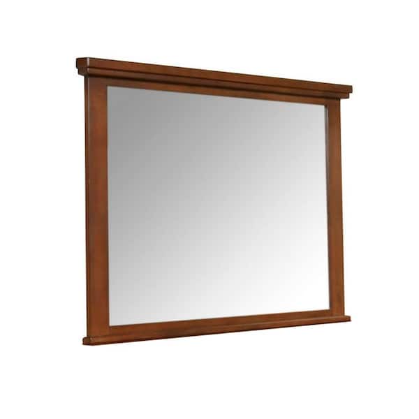 Benjara Brown 2 in. W x 39.5 in. H Modern Square Wood Dresser Mirror