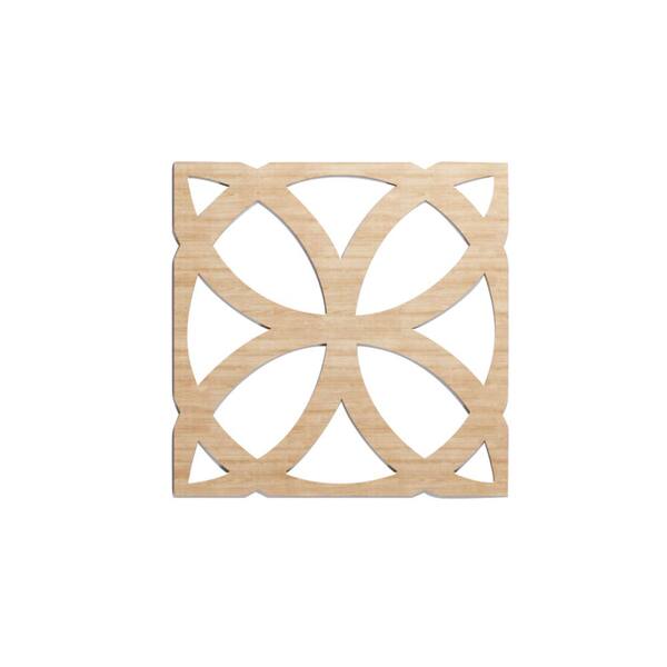 Ekena Millwork 15-3/8 in. x 15-3/8 in. x 1/4 in. Alder Medium Daventry Decorative Fretwork Wood Wall Panels (50-Pack)