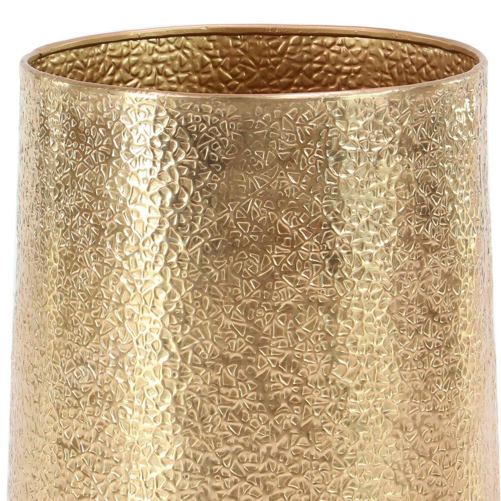Gold Hammered Aluminum Indoor Outdoor Planter Set of 3