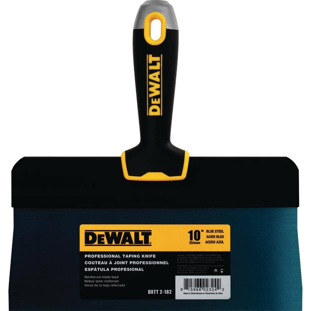 DEWALT 10 in. Blue Steel Big Back Taping Knife with Soft Grip Handle ...