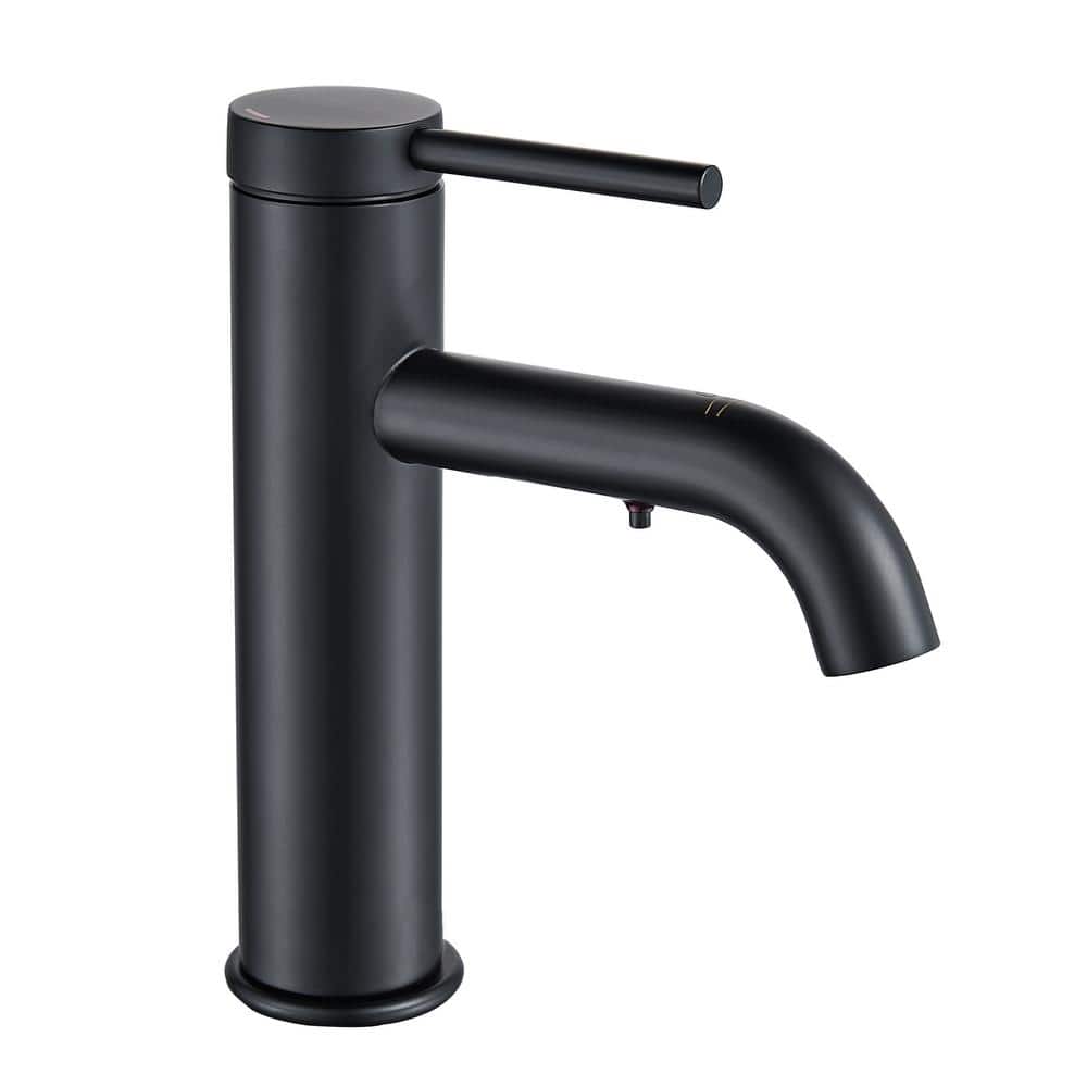 Matte Black Single Handle Deck Mounted Bathroom Faucet