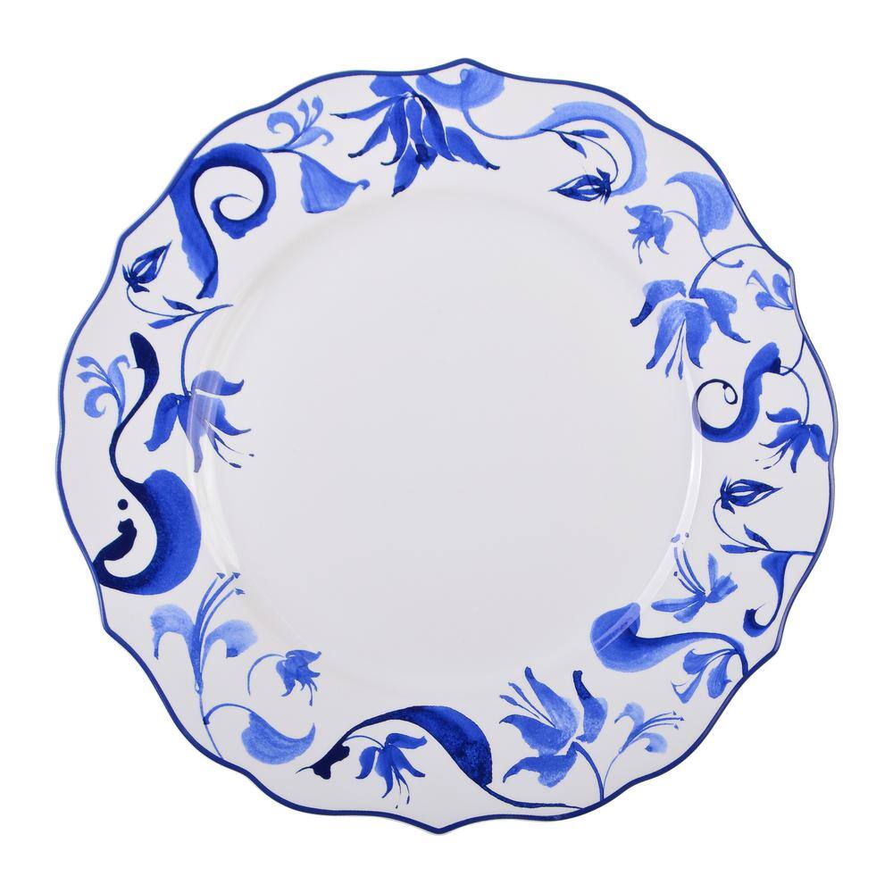 Ayla Blue and White Floral Porcelain 12-Piece Dinnerware Set