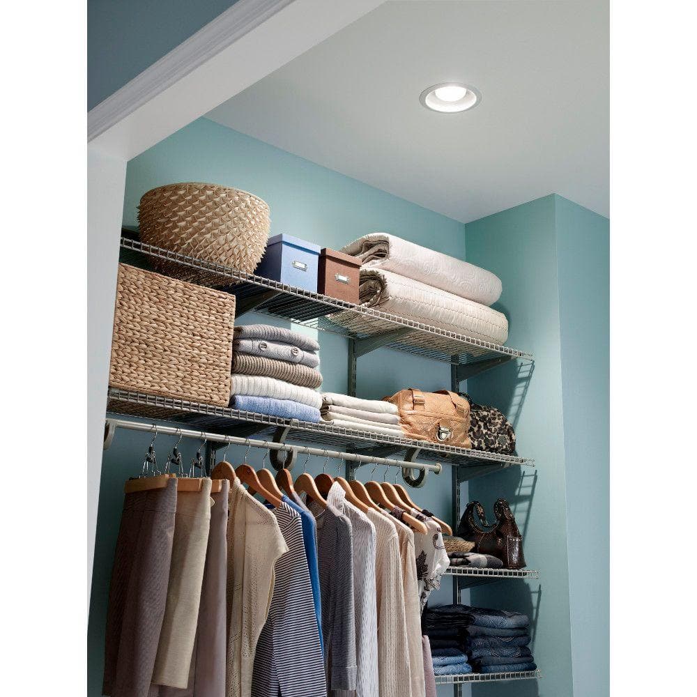 White Metal Recessed Bathroom Ventilation Fan with Light