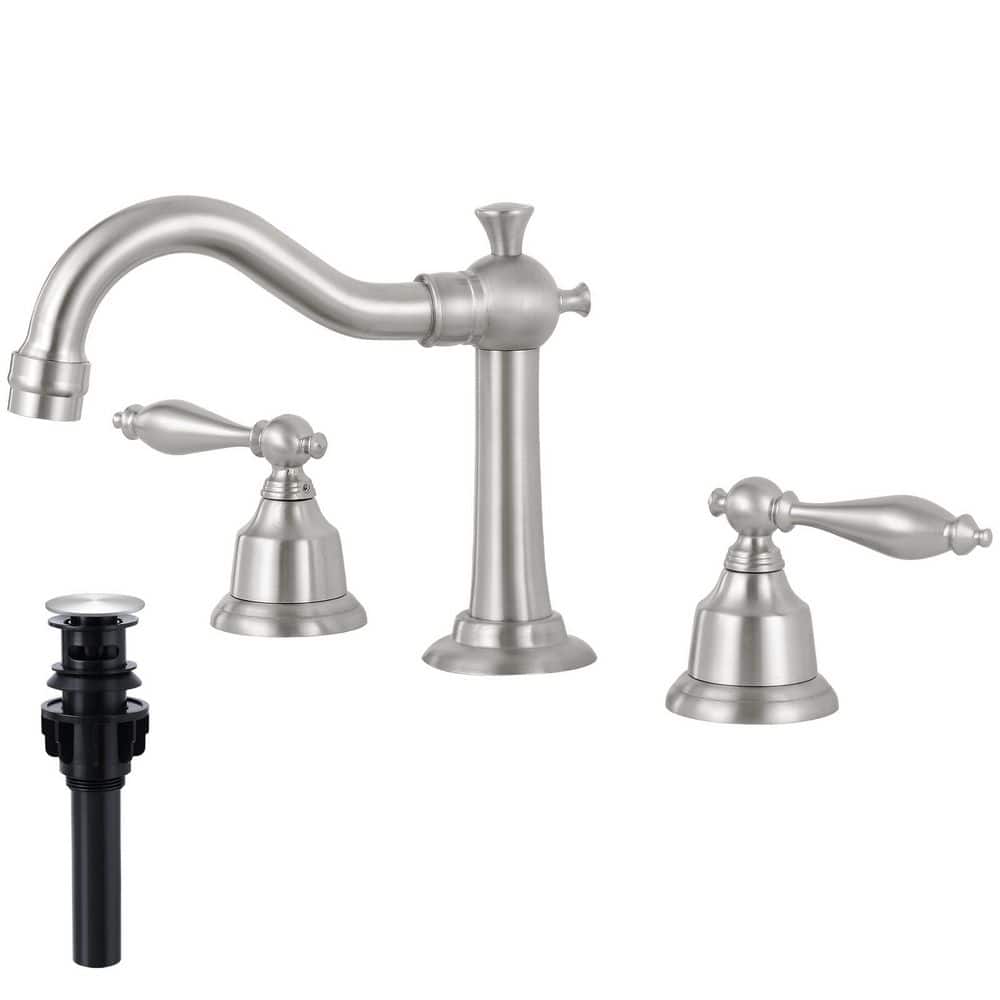 Double Handle 8 in. Widespread Bathroom Faucet 3-Hole Waterfall Bathroom Si