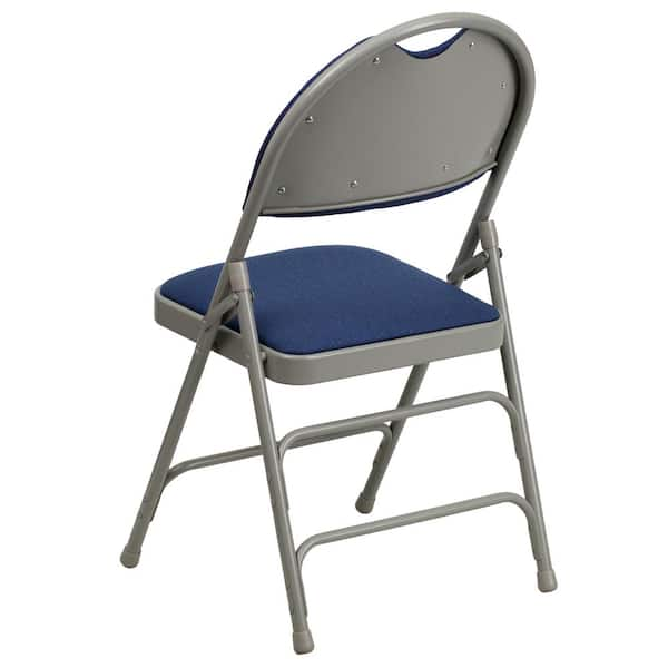 Flash Furniture Gray Standard Folding Chair with Upholstered Seat (Outdoor)