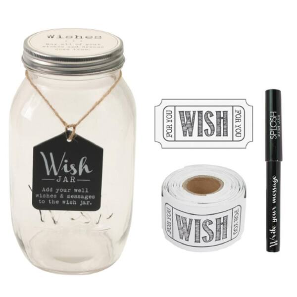 Stonebriar Collection 4.5 in. x 8 in. Wishes Wish Jar
