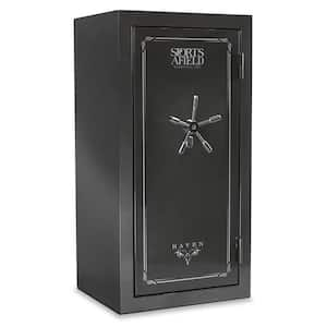 Haven 36-Gun Fire and Waterproof Biometric Lock Gun Safe, Metal Gray Gloss Metallic Finish