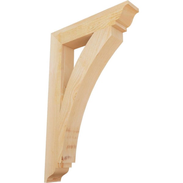 Ekena Millwork 4 in. x 34 in. x 22 in. Douglas Fir Thorton Traditional Rough Sawn Bracket