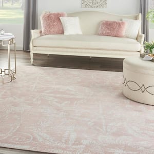 Whimsicle Pink 9 ft. x 12 ft. Floral Contemporary Area Rug