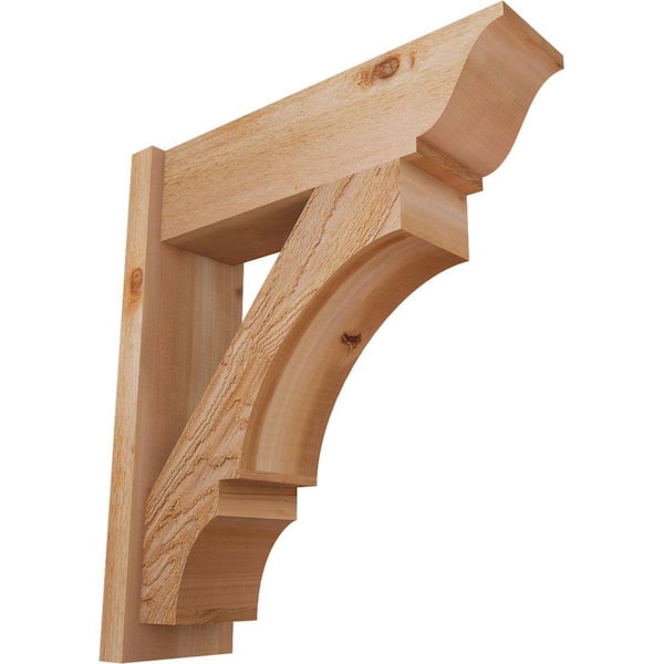 Ekena Millwork 8 in. x 30 in. x 26 in. Balboa Traditional Rough Sawn Western Red Cedar Outlooker