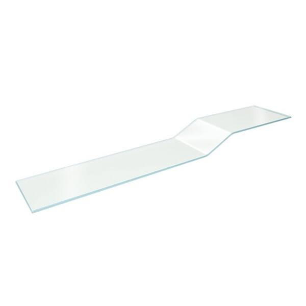 Vincenza Curvo 8 in. x 40 in. Clear Glass Shelf with 2 Pelican Brackets