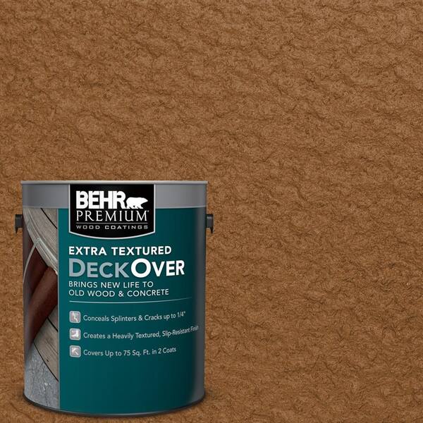 BEHR Premium Extra Textured DeckOver 1 gal. #SC-115 Antique Brass Extra Textured Solid Color Exterior Wood and Concrete Coating