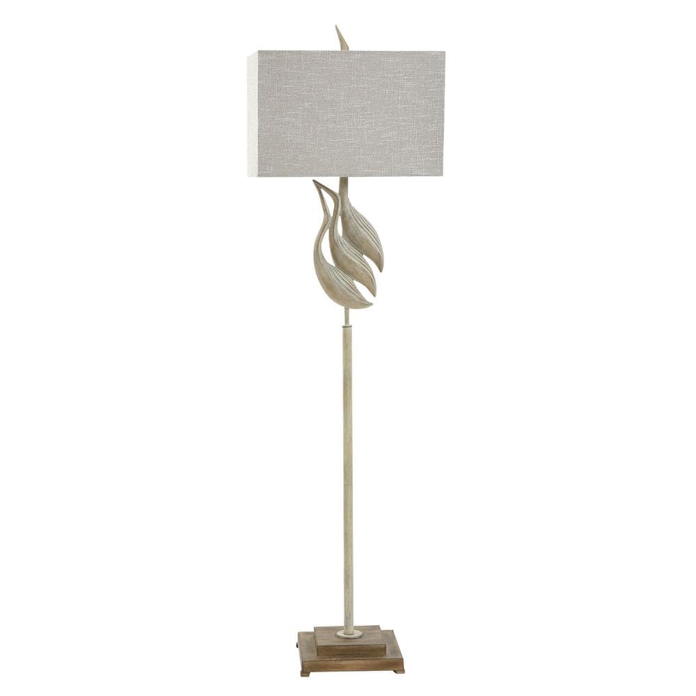 Egrets 64.5 in. Tan Light Brown Transitional 1-Light Standard Floor Lamp for Living Room Linen Rectangular Shade price history on PriceWatchPro