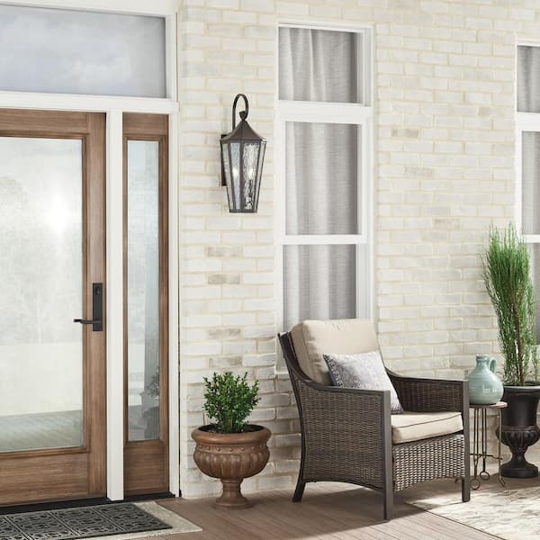 Rochdale 24.25 in. 2-Light Olde Bronze Outdoor Hardwired Wall Lantern Sconce with No Bulbs Included (1-Pack)
