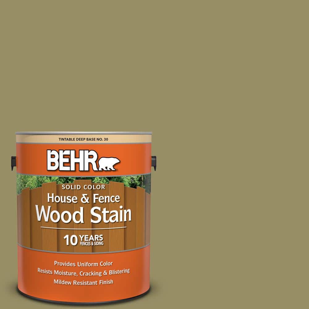 1 gal. #390F-6 Tate Olive Solid Color House and Fence Exterior Wood Stain