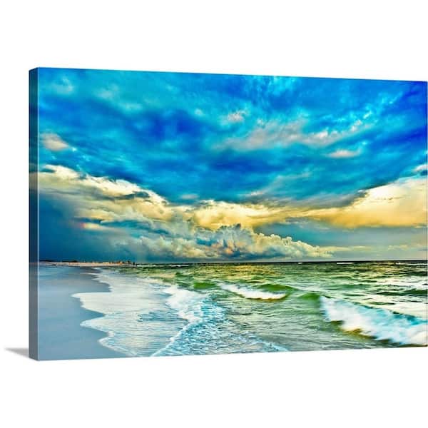 GreatBigCanvas "Landscape Photography Blue And Turquoise Sea" by Eszra Tanner Canvas Wall Art