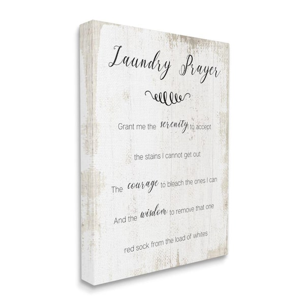 Stupell Industries "Family Laundry Room Faith Inspired Humor" by Daphne Polselli Unframed Country Canvas Wall Art Print 36 in. x 48 in.