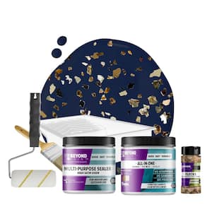 BEYOND PAINT Navy Flat Countertop Kit with Oxford Bronze Flecks