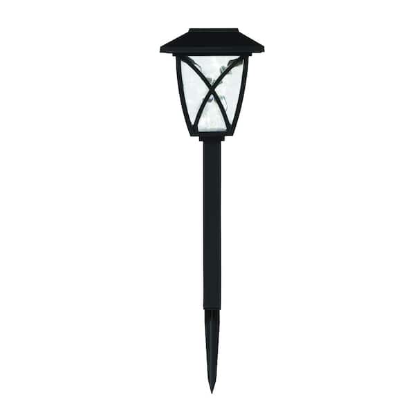 Hampton Bay Cunningham 10 Lumen Black LED Weather Resistant Outdoor Solar Path Light with Plastic Lens