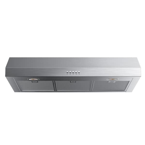 36 in. 600 CFM Ducted Under Cabinet Range Hood with Lights in Stainless Steel