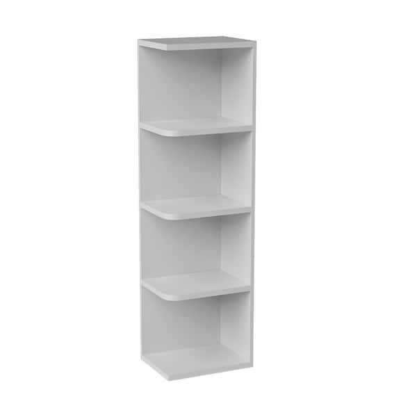 9 in. W x 12 in. D x 42 in. H Ready to Assemble Solid Wood Shaker Wall Ending Shelf Kitchen Cabinet in White