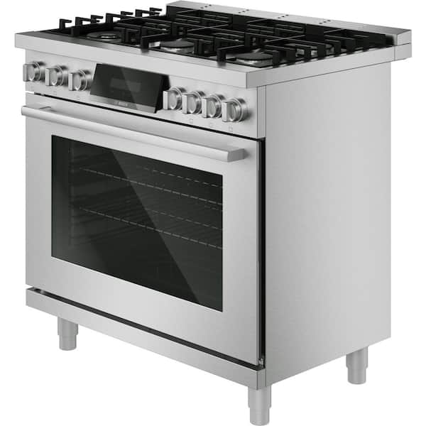 800 Series 36 in. 5.4 cu. ft. Industrial Pro Style Dual Fuel Range with 5-Burners in Stainless Steel