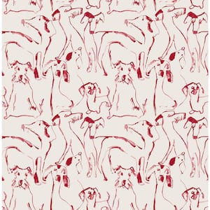 Dog Doodle Lipstick Vinyl Peel and Stick Wallpaper Roll (Covers 30.75 sq. ft.)