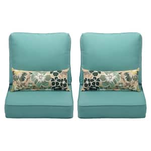 22 in. x 24 in. Patio Furniture Outdoor Deep Seat Single Chair Sofa Cushion Back Olefin Fabric Slipcover Sponge Foam