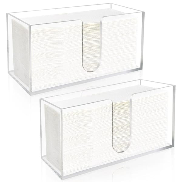 Clear Acrylic Paper Towel Holder for Countertop Use, Fits C-Fold Z-Fold Trifold Multifold Towels, 5mm