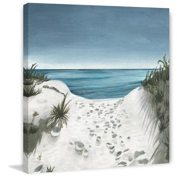  Open Windows Canvas Wall Art: Beach with Coastal Palm Graphic  Artwork Print on Wrapped Canvas for Wall Decor(24''x18''): Posters & Prints