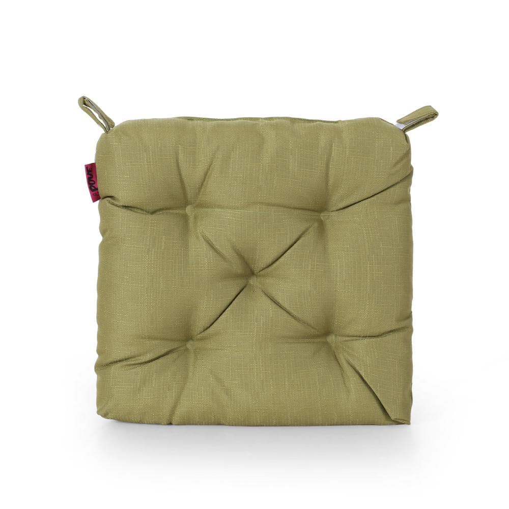16 in. x 3 in. Green Squre Soft Confortable Solid Tufted Outdoor Chair Seat