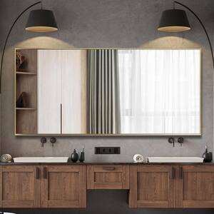 71 in. x 31 in. Oversized Modern Rectangle Metal Framed Bathroom Vanity Mirror