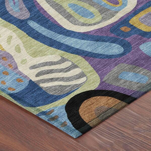 Chantille Machine Washable Indoor/Outdoor Abstract ACN2488 Purple 9 ft. x 12 ft. Area Rug