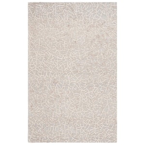 Abstract Beige/Gray 3 ft. x 5 ft. Unitone Abstract Area Rug