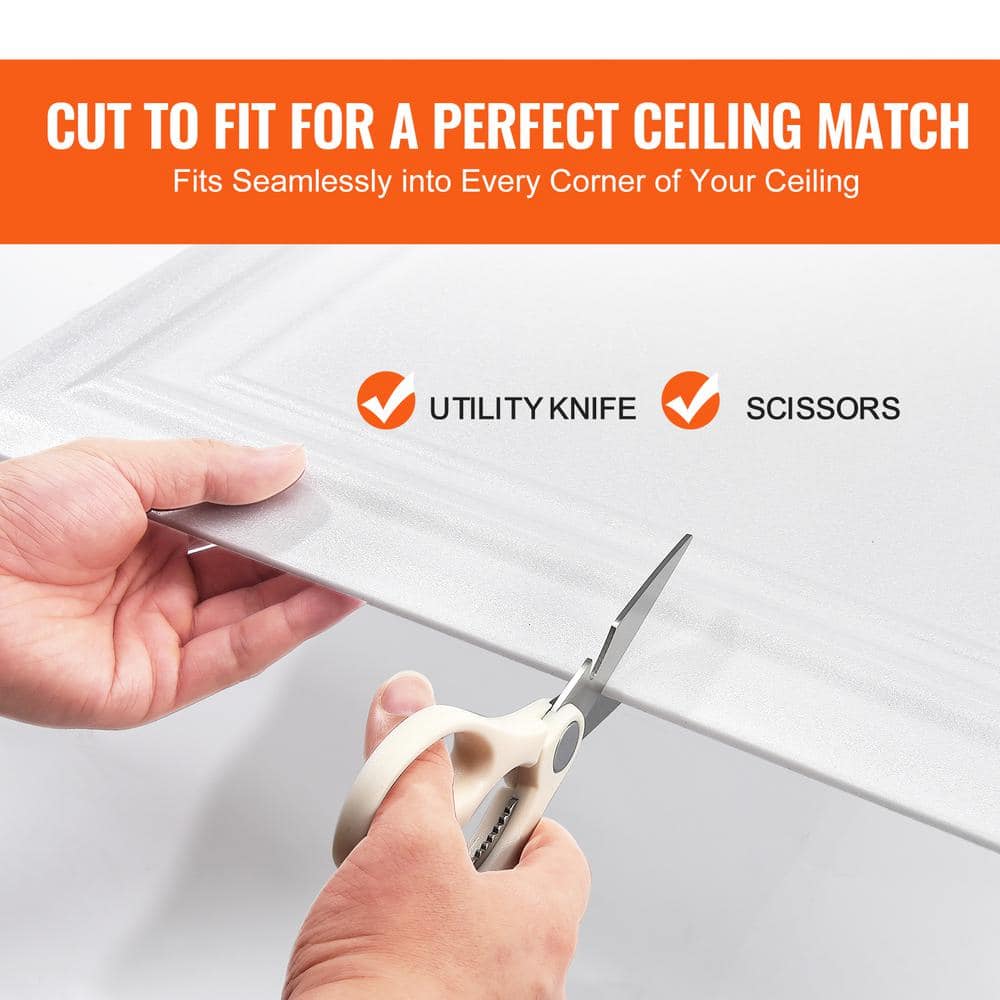 Ivory White 20" x 20" Polystyrene Ceiling Tiles Pack