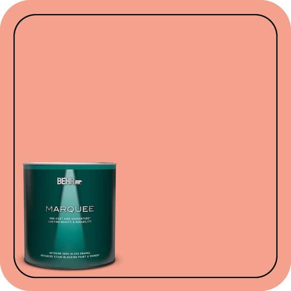 BEHR MARQUEE 1 qt. Home Decorators Collection #HDC-MD-18 Peach Mimosa Semi-Gloss Enamel Interior Paint & Primer