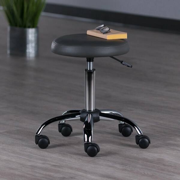 BOSS Office Products WorkPro Black/Chrome Antimicrobial Vinyl Medical Stool  B240-BK - The Home Depot