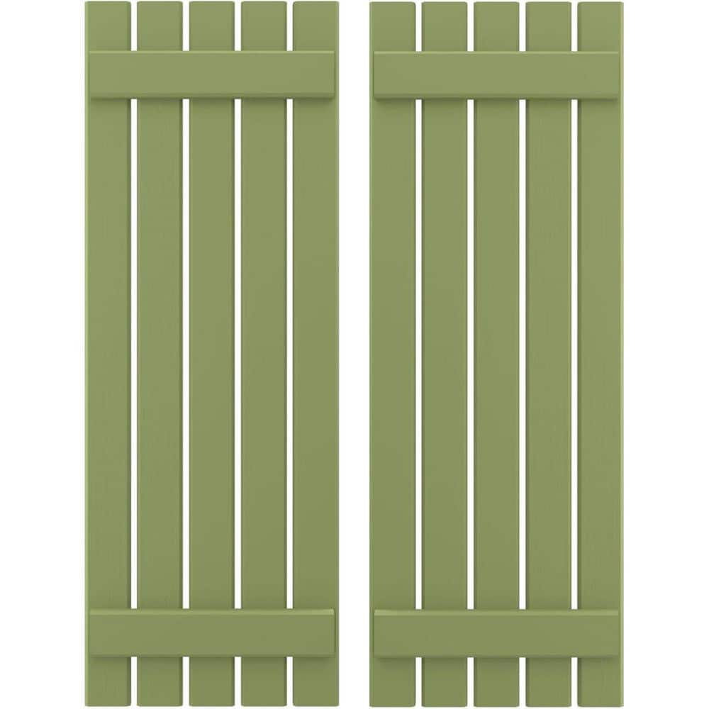 19-1/2 in. W x 61 in. H Americraft 5 Board Exterior Real Wood Spaced Board and Batten Shutters Moss Green price history on PriceWatchPro